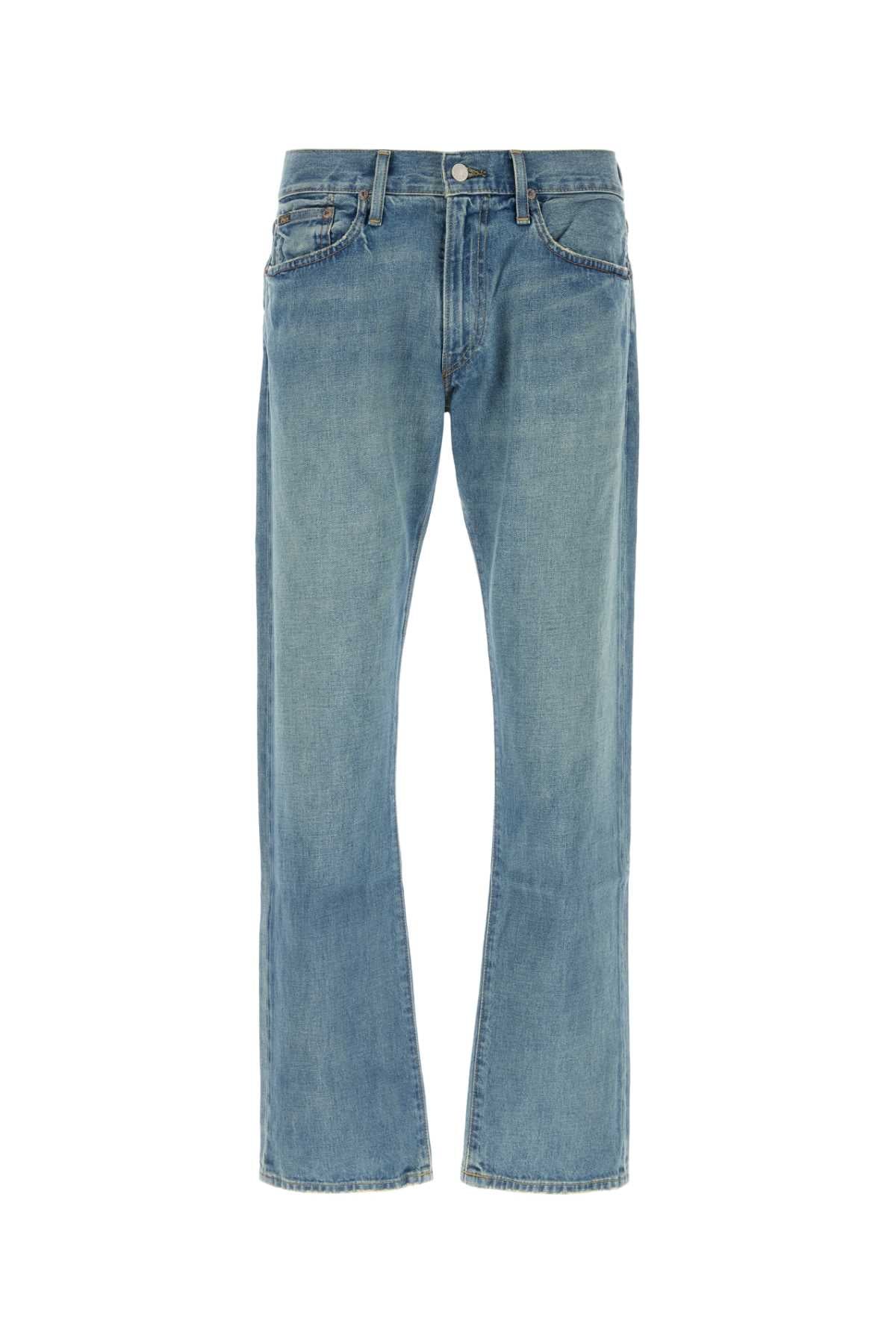 Straight-Leg Denim Jeans — Blue