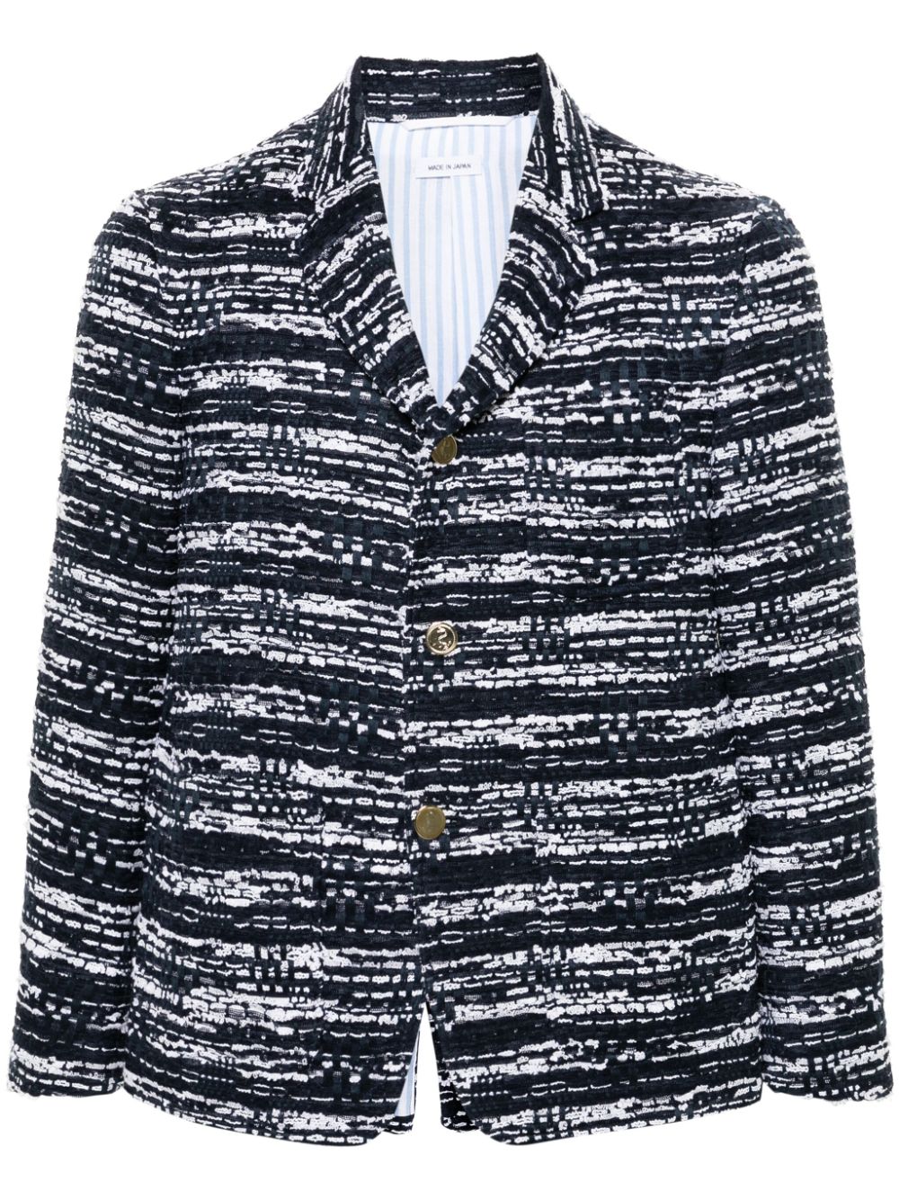 Unconstructed tweed blazer - Blue
