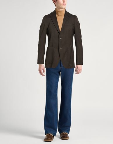 Man Blazer Dark brown Size 38 Virgin Wool, Elastane