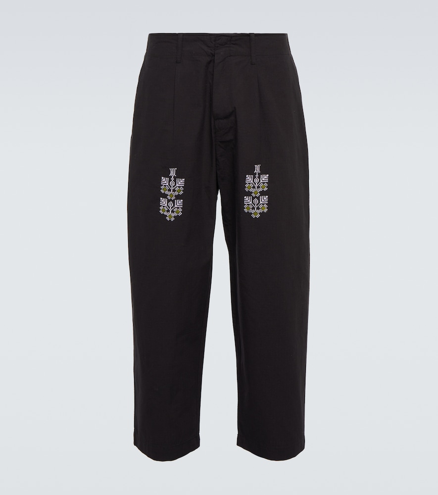 Qrunful embroidered cotton pants
