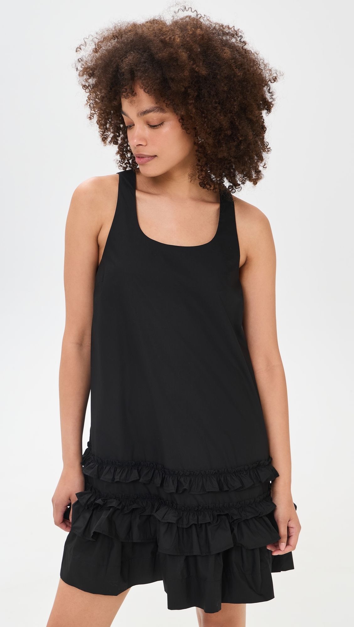 U Neck Mini Dress Black