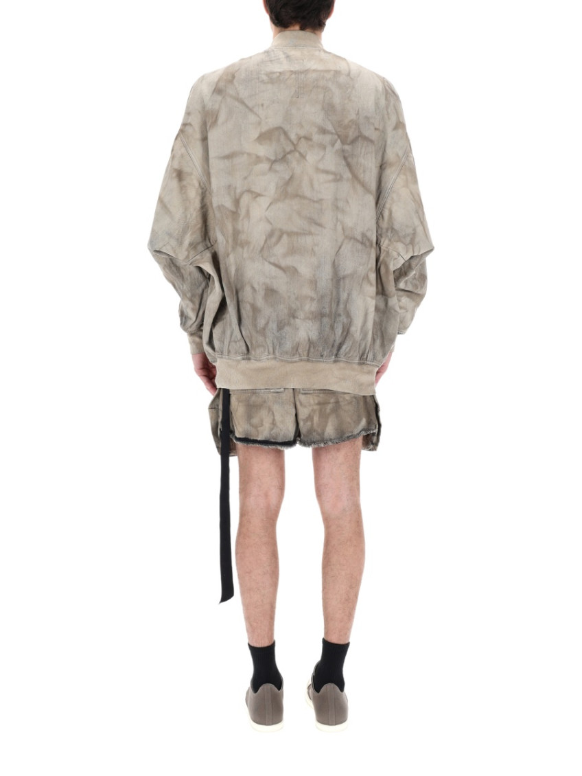 Beige Printed Round Neck Jacket