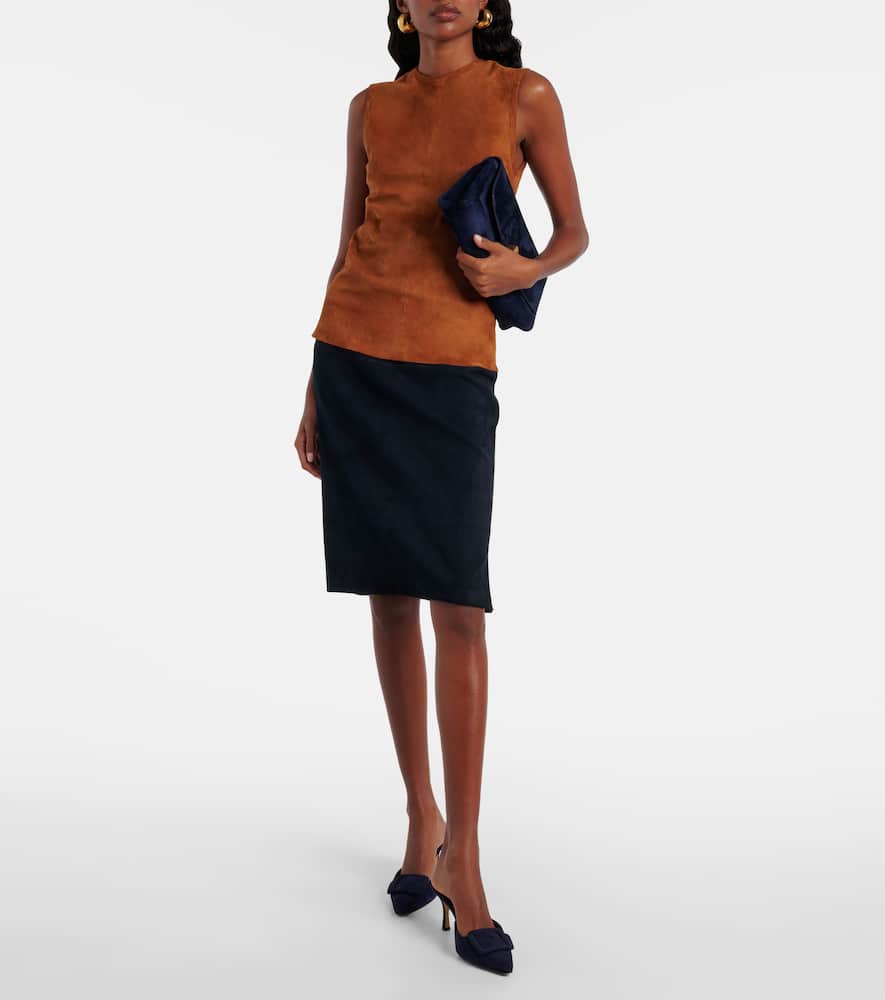 Gin suede pencil skirt