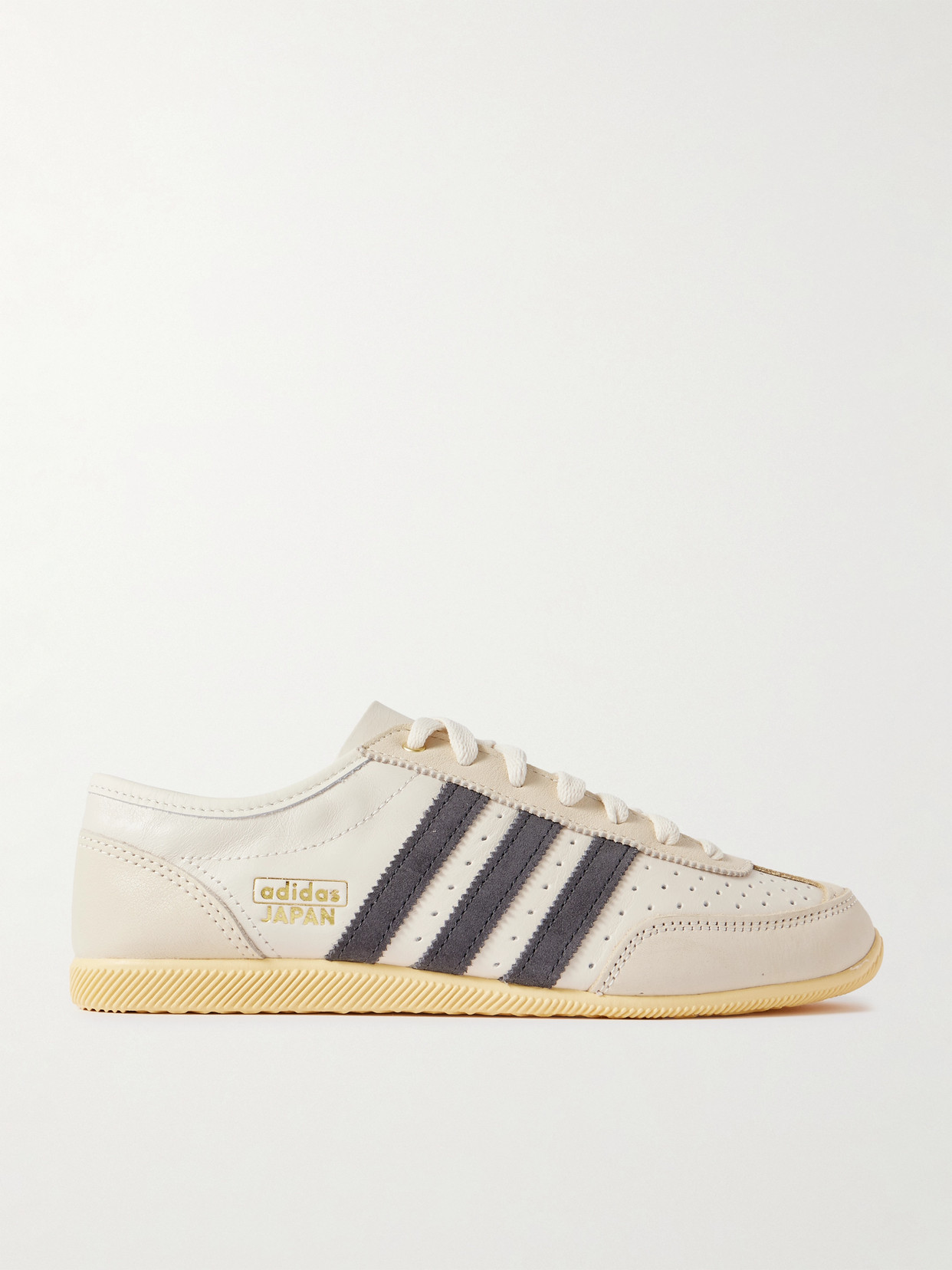 Japan Decon W Perforated Suede-trimmed Leather Sneakers - Cream