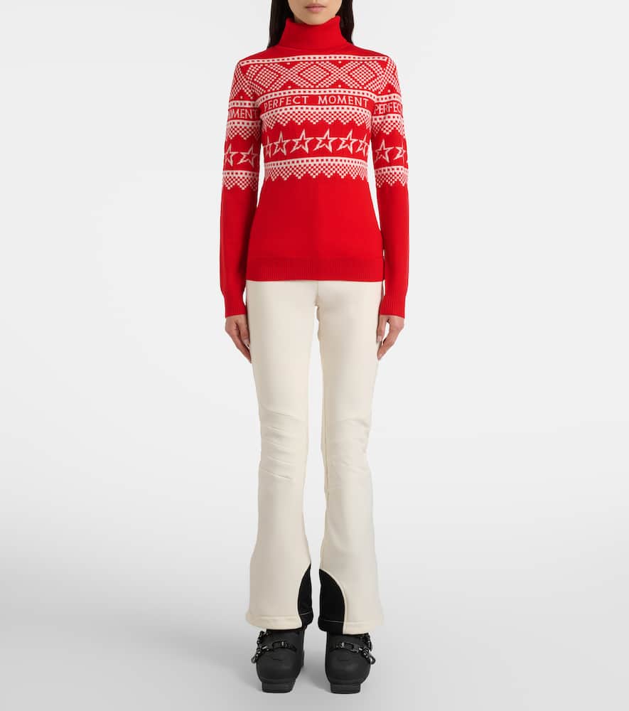 Holiday intarsia wool turtleneck sweater