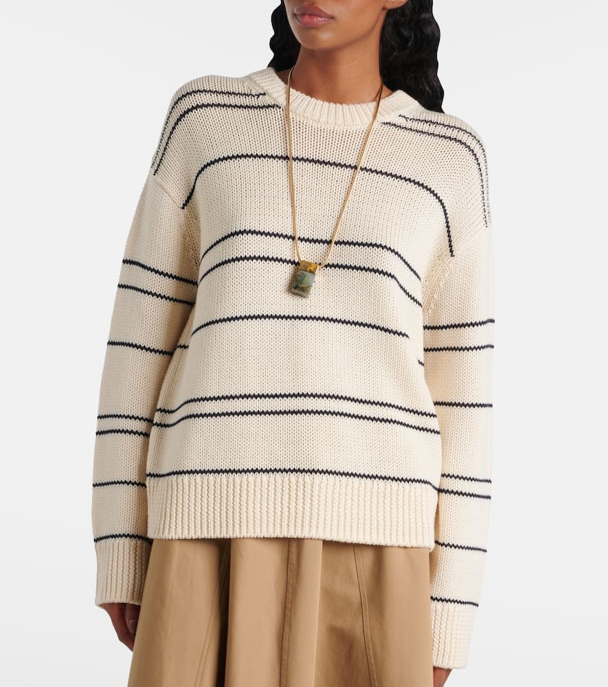 Striped wool-blend sweater
