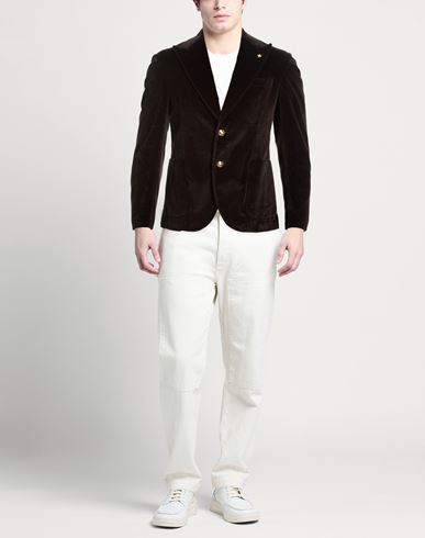 Man Blazer Dark brown Size 38 Cotton