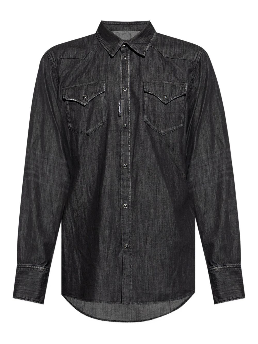 Long-sleeved denim shirt - Black