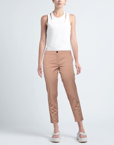 Woman Pants Camel Size 2 Cotton, Elastane
