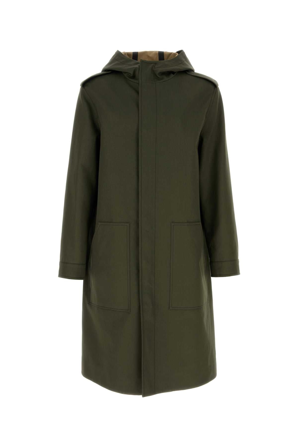 Cotton Trench Coat — Green