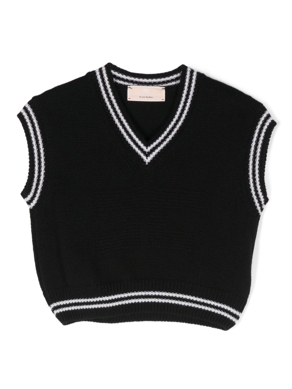Merino-wool knitted top - Black