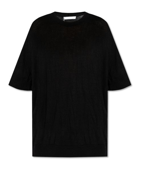 Helmut Lang Crushed Logo Intarsia Knitted T-Shirt