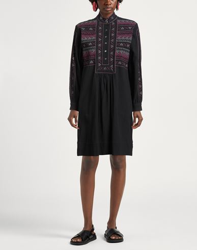 Woman Midi dress Black Size 10 Cotton