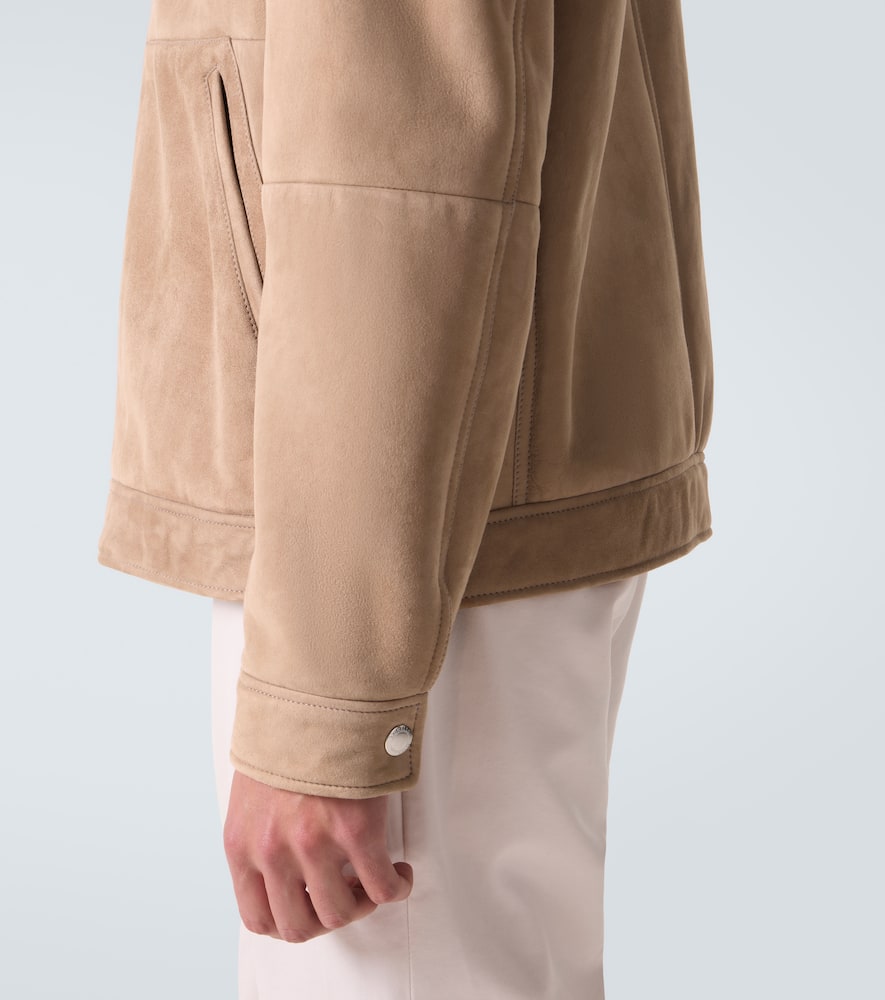 Shearling-trimmed suede jacket