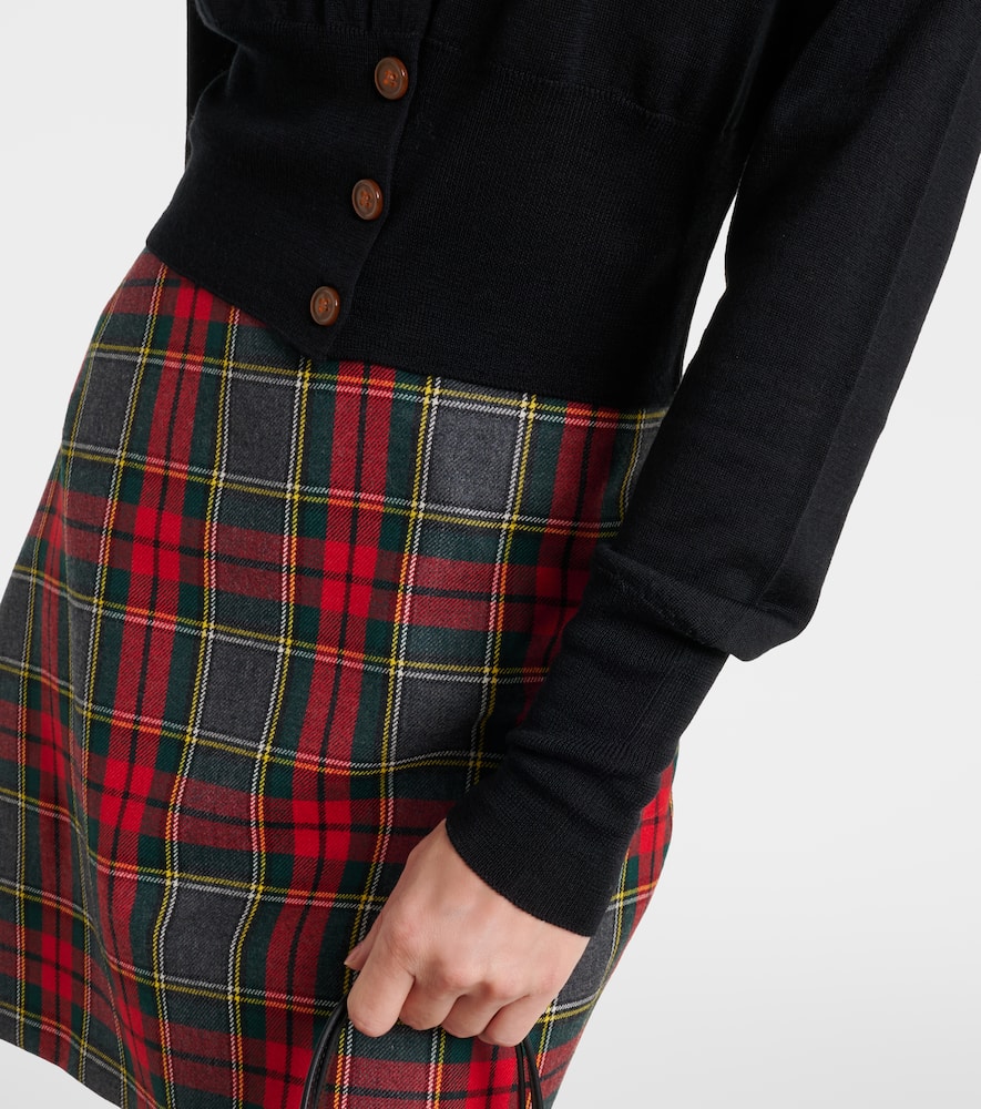 Bea cropped wool and silk cardigan