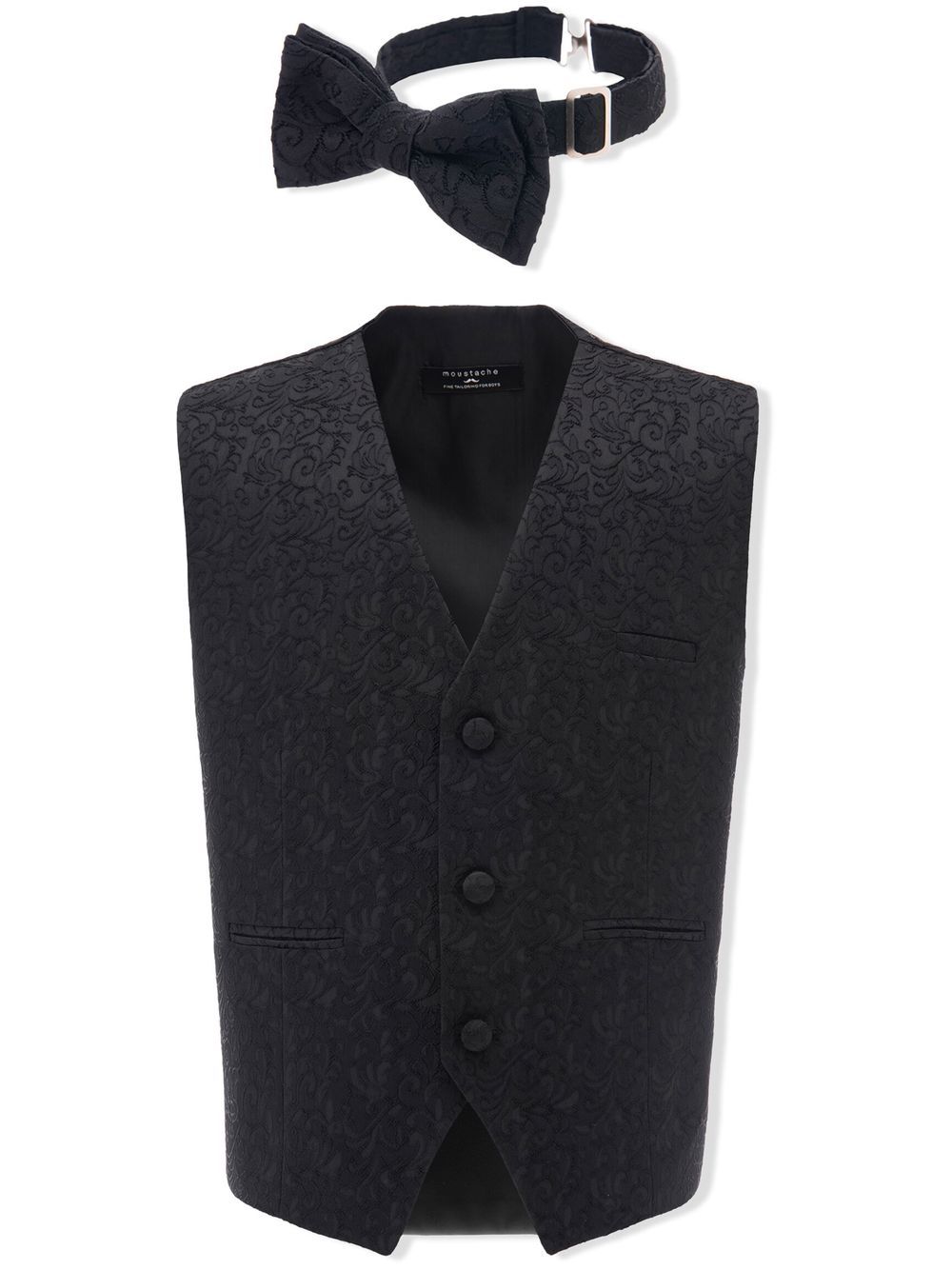 Paisley-print waistcoat set - Black
