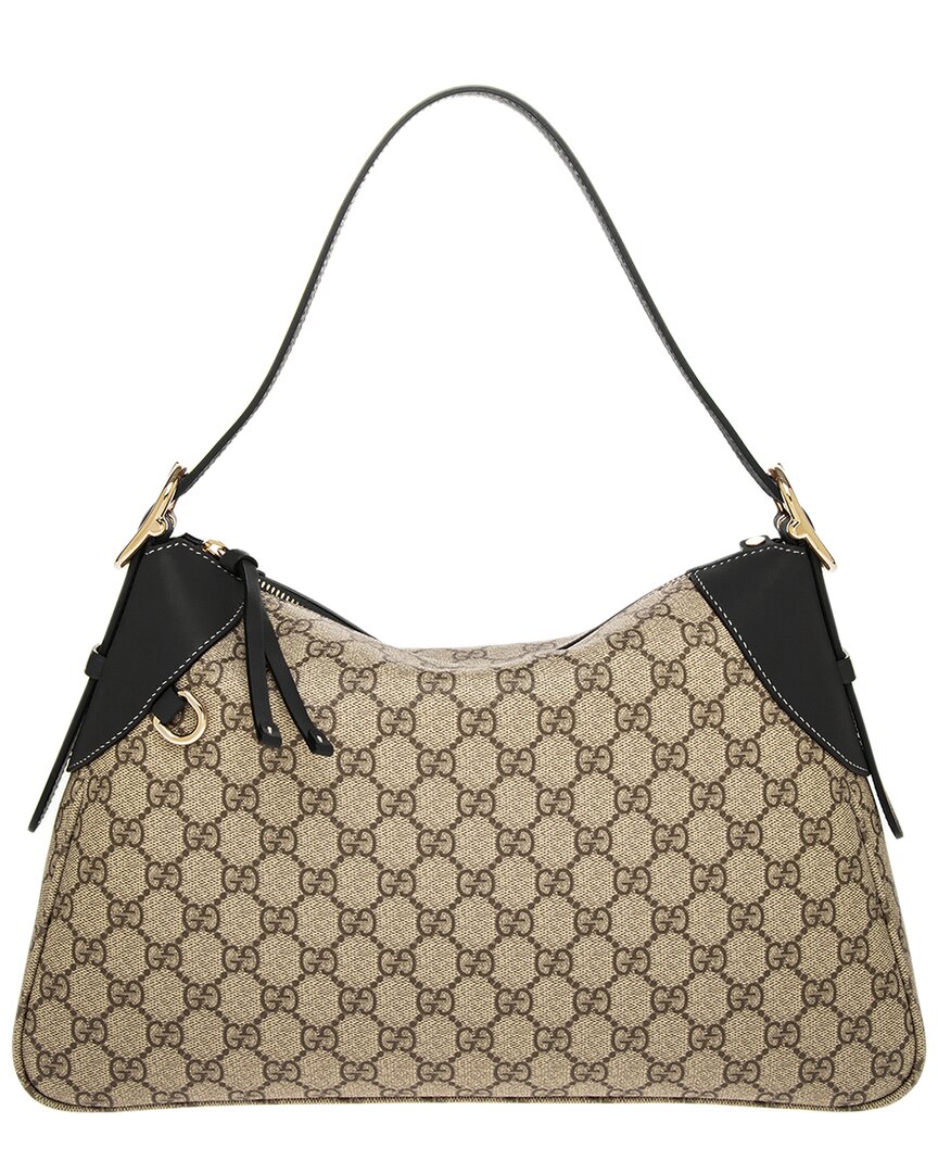 Gg Emblem Large Leather Shoulder Bag