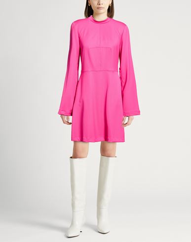 Woman Mini dress Fuchsia Size 6 Polyester, Virgin Wool, Elastane