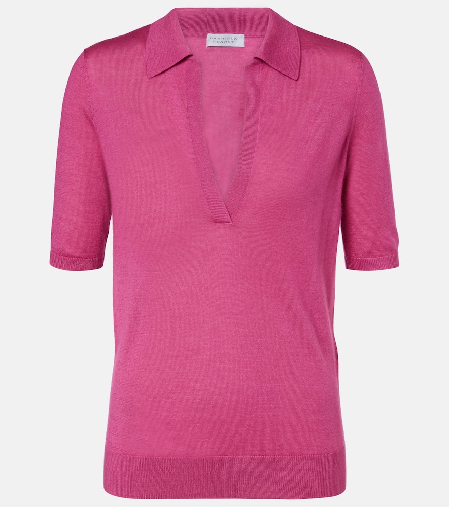 Frank cashmere and silk polo shirt