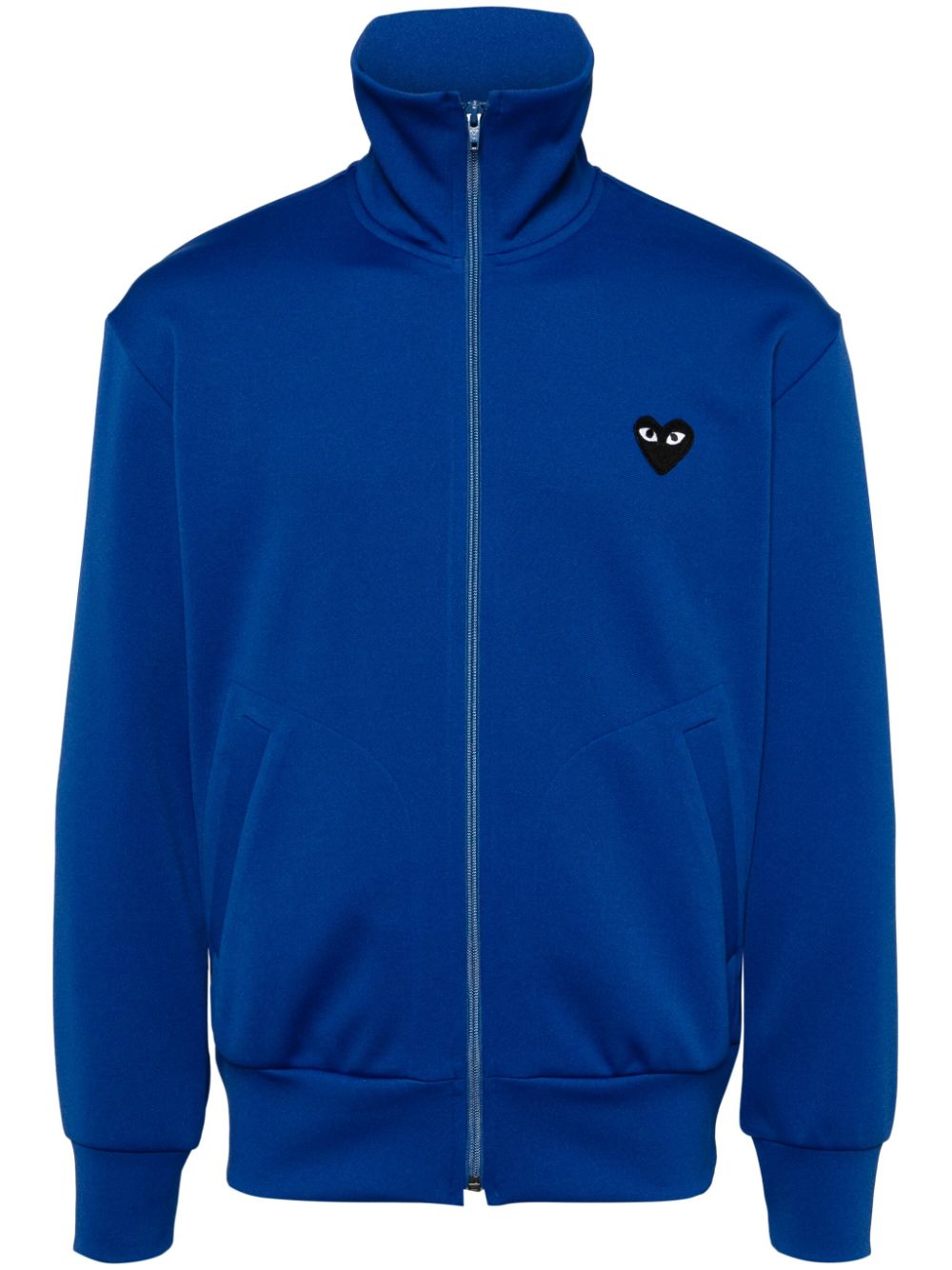 Heart-print jersey track jacket - Blue
