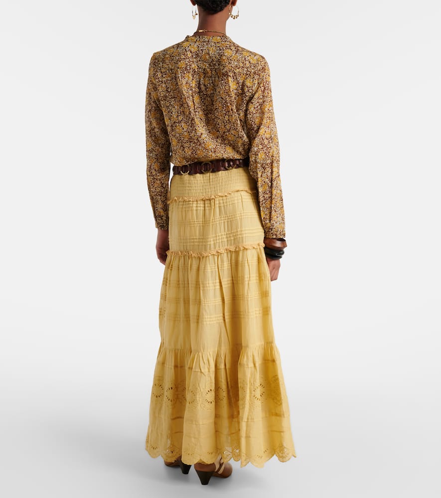 Paoline tiered cotton maxi skirt