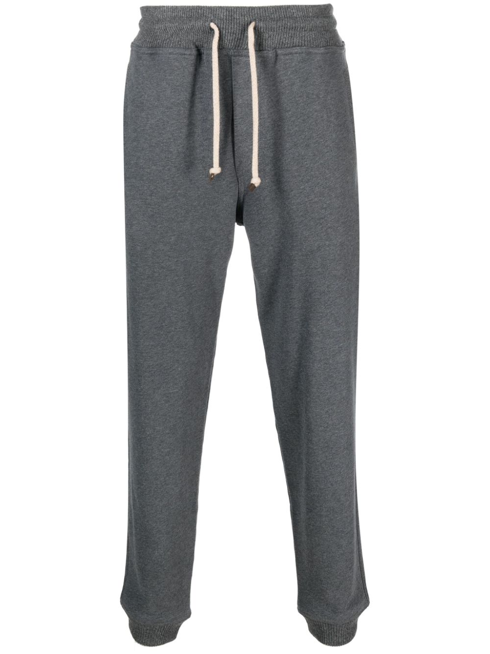 Drawstring-waistband mélange-effect trousers - Grey