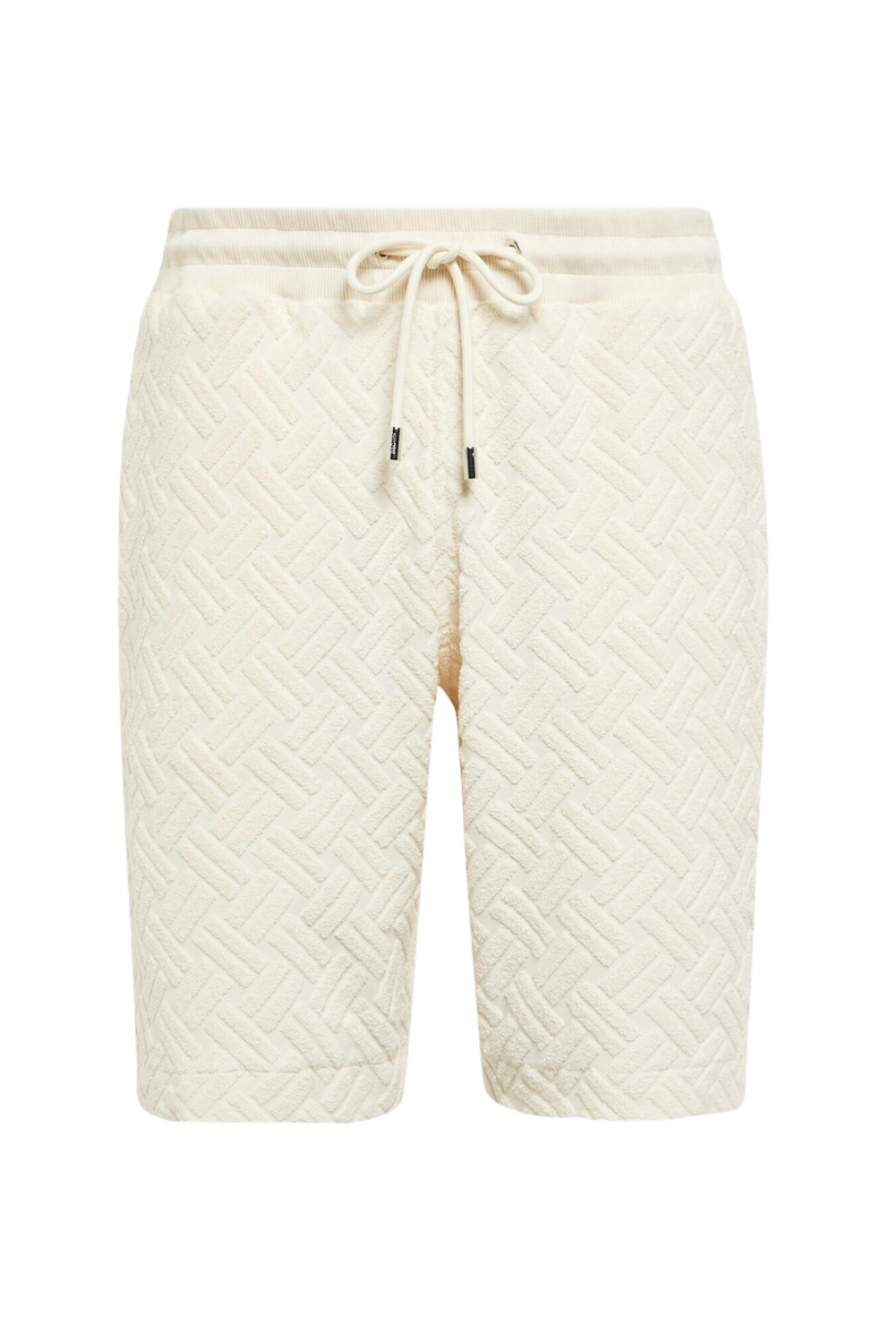 Quilted Jacquard Shorts — Beige