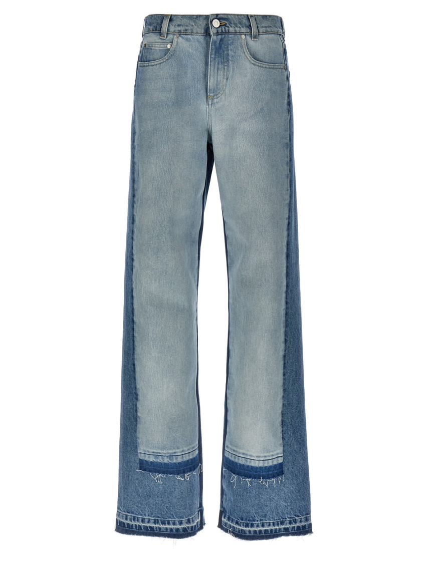 Straight-leg Jeans With Contrasting Panels