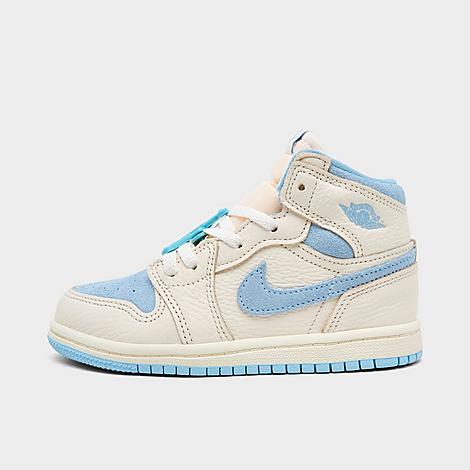 Kids Toddler Air Retro 1 High OG Casual Shoes in Pale Ivory/Psychic Blue/Coconut Milk