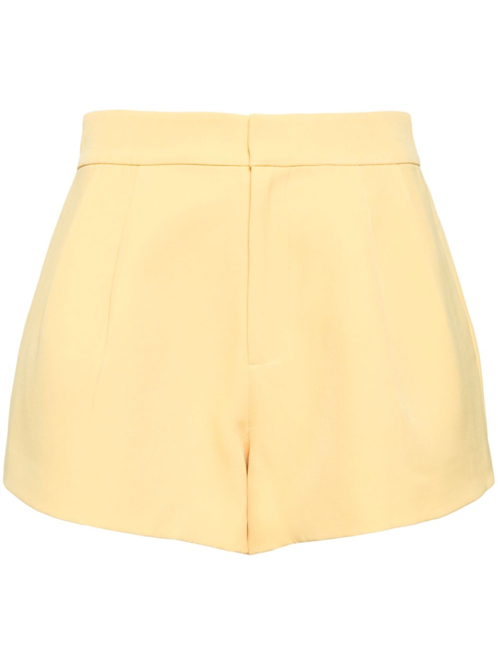 Pleated high-waisted shorts - White