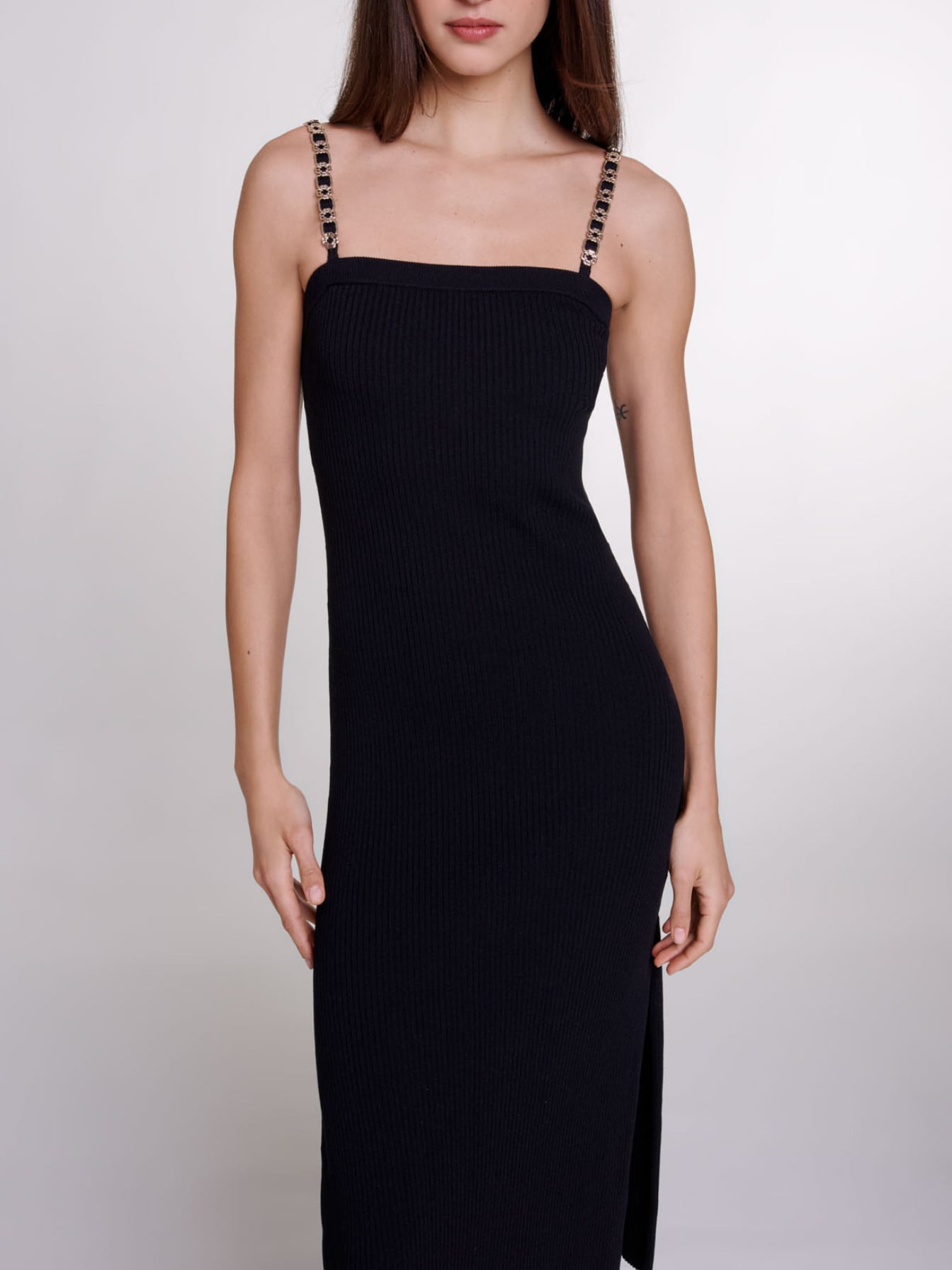 Logo-embellished maxi dress - Black