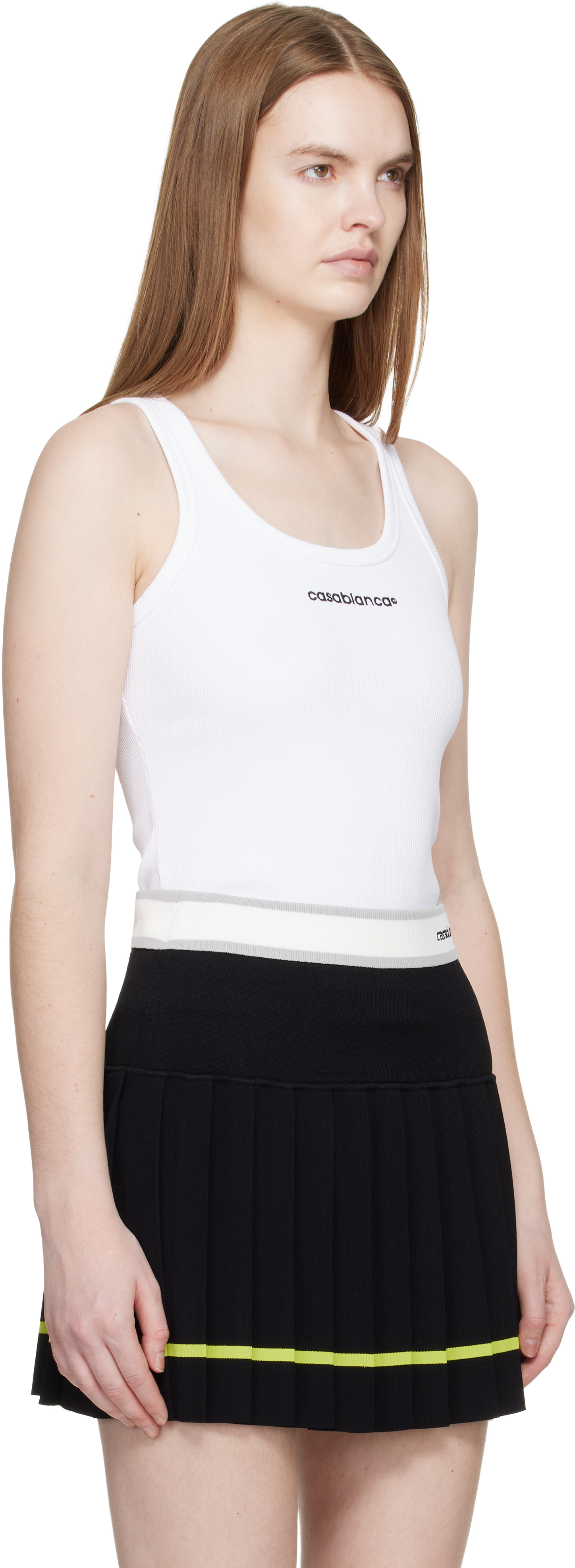 White Ribbed Tank Top