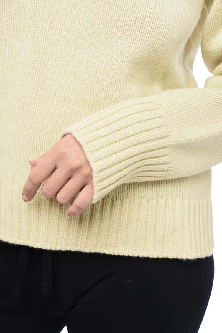 Yellow Knitted Crew Neck Sweater
