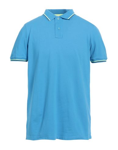 Sundek Man Polo shirt Azure Size L Cotton, Elastane