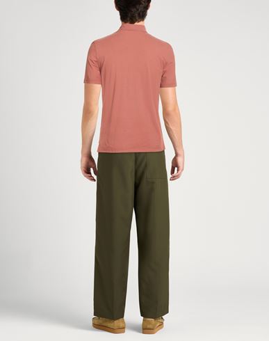 Man Polo shirt Brown Size 42 Cotton, Elastane