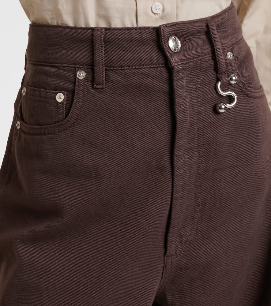 Siamese mid-rise denim wide-leg jeans