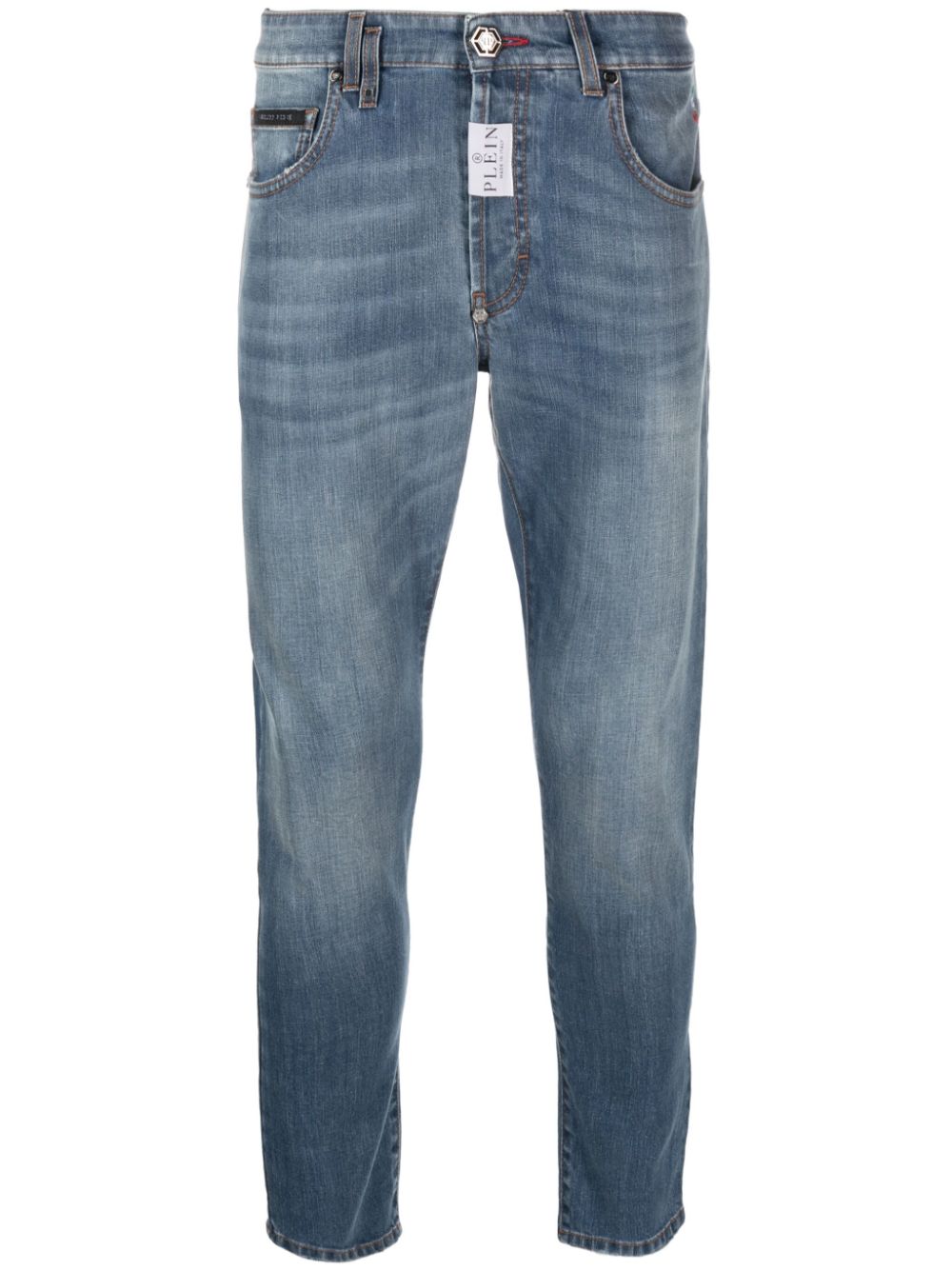 Logo-print skinny jeans - Blue