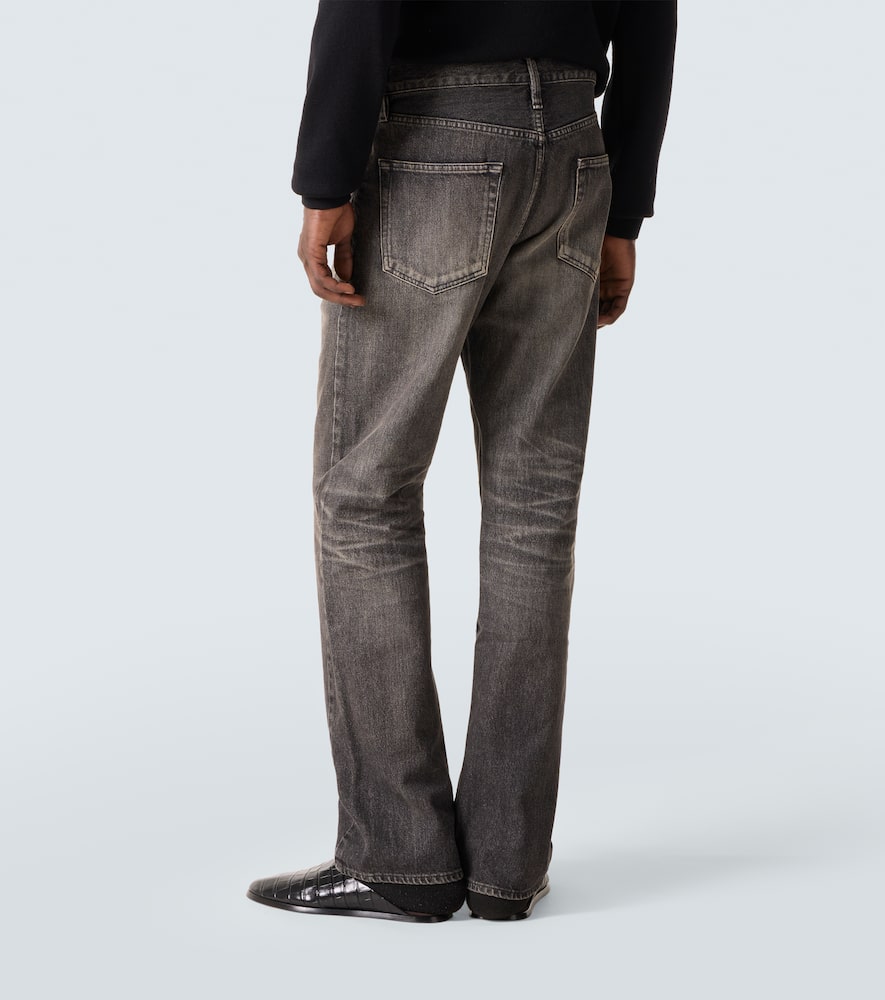 Faded mid-rise straight jeans