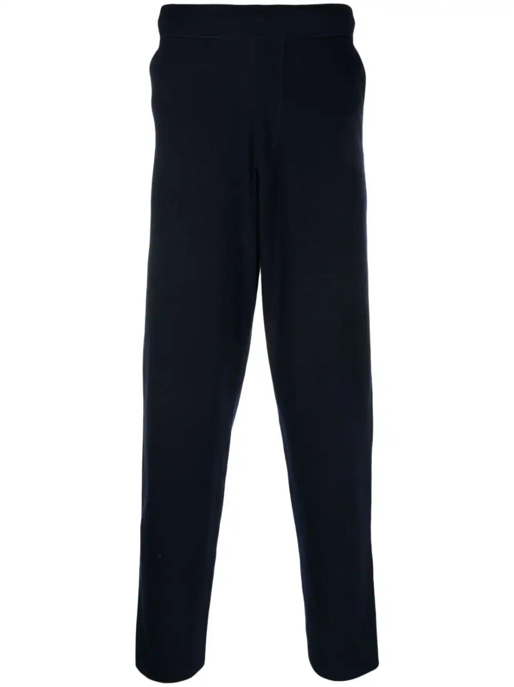 Drawstring-Fastening Track Joggers — Black