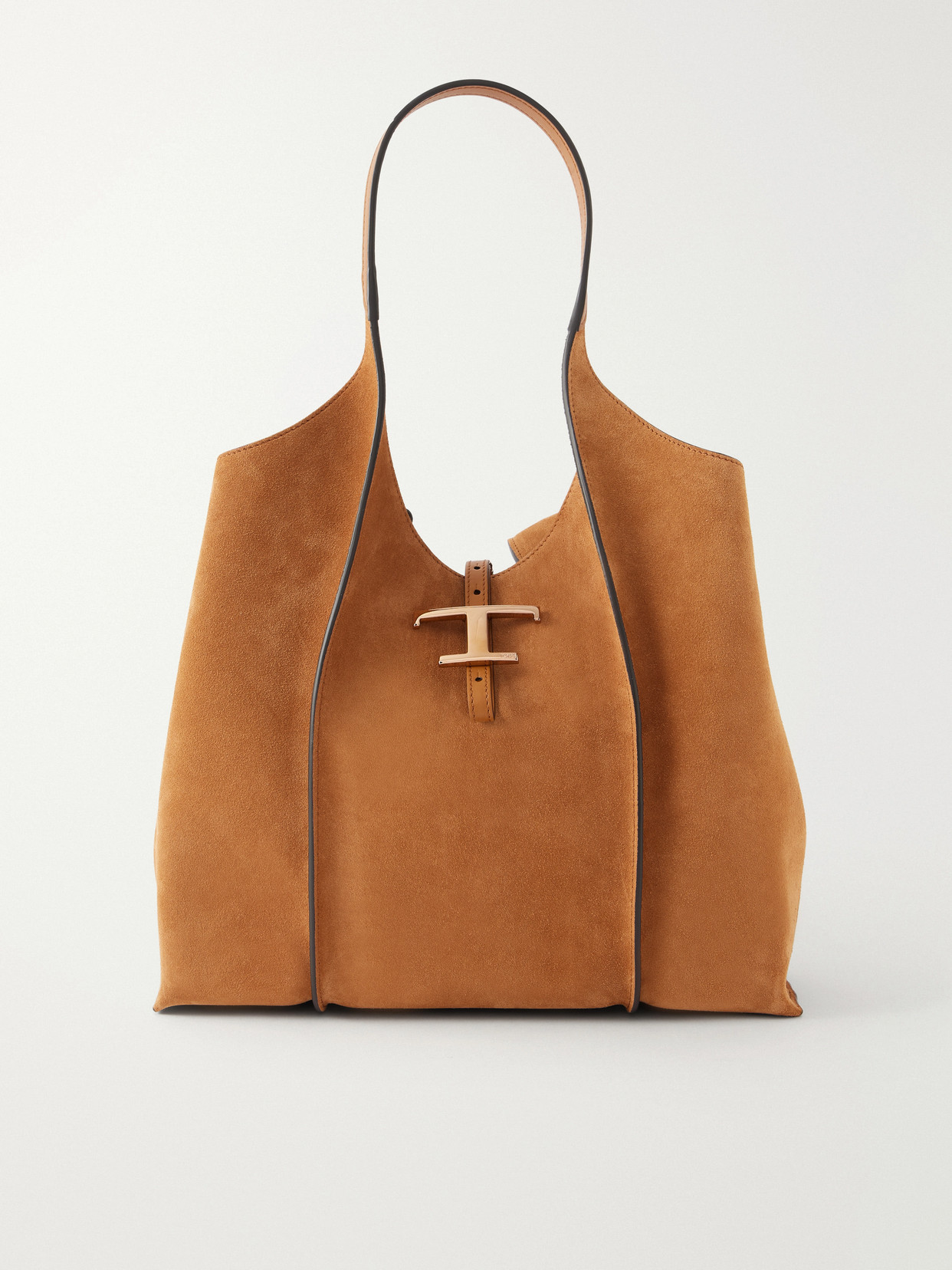 T Timeless Medium Suede Shoulder Bag