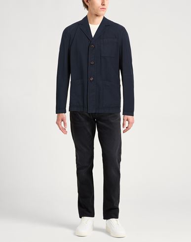 Man Blazer Navy Size 40 Cotton, Linen