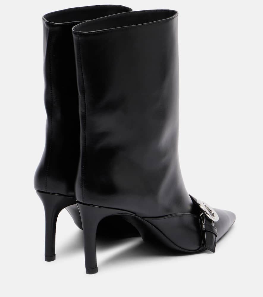 Logo leather ankle boots