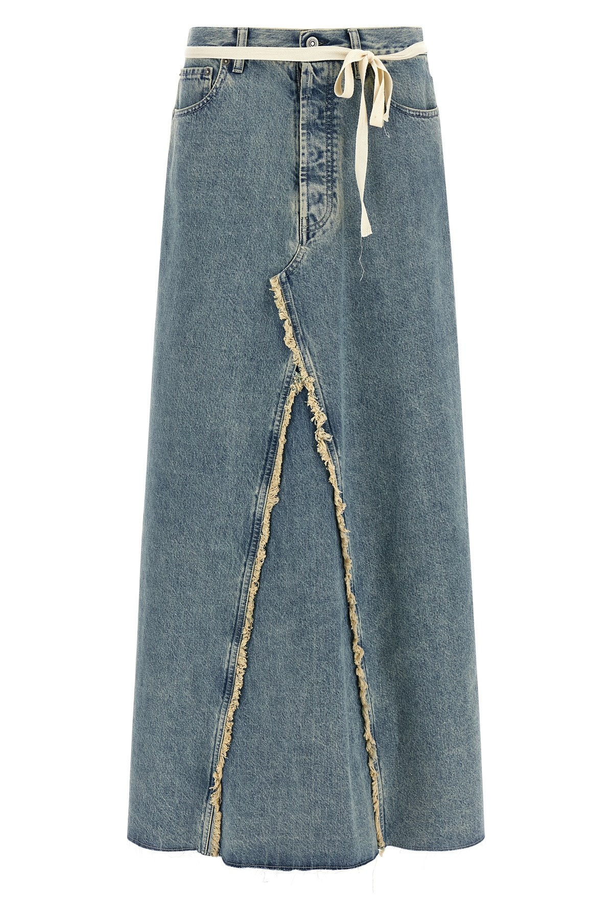 Raw Hem Denim Skirt