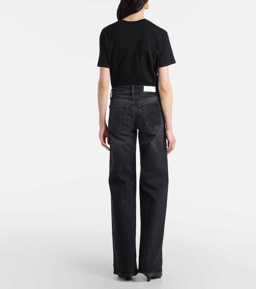 Mid-rise wide-leg jeans