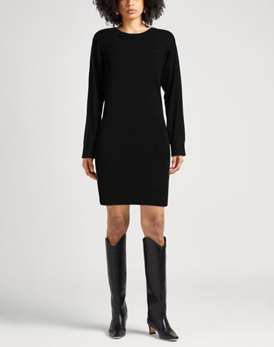 Woman Mini dress Black Size S Acrylic, Virgin Wool