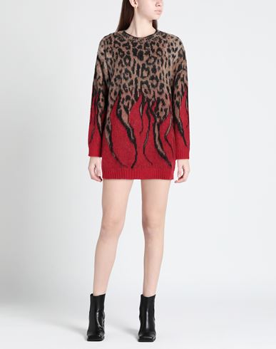 Woman Mini dress Red Size 8 Acrylic, Alpaca wool, Nylon