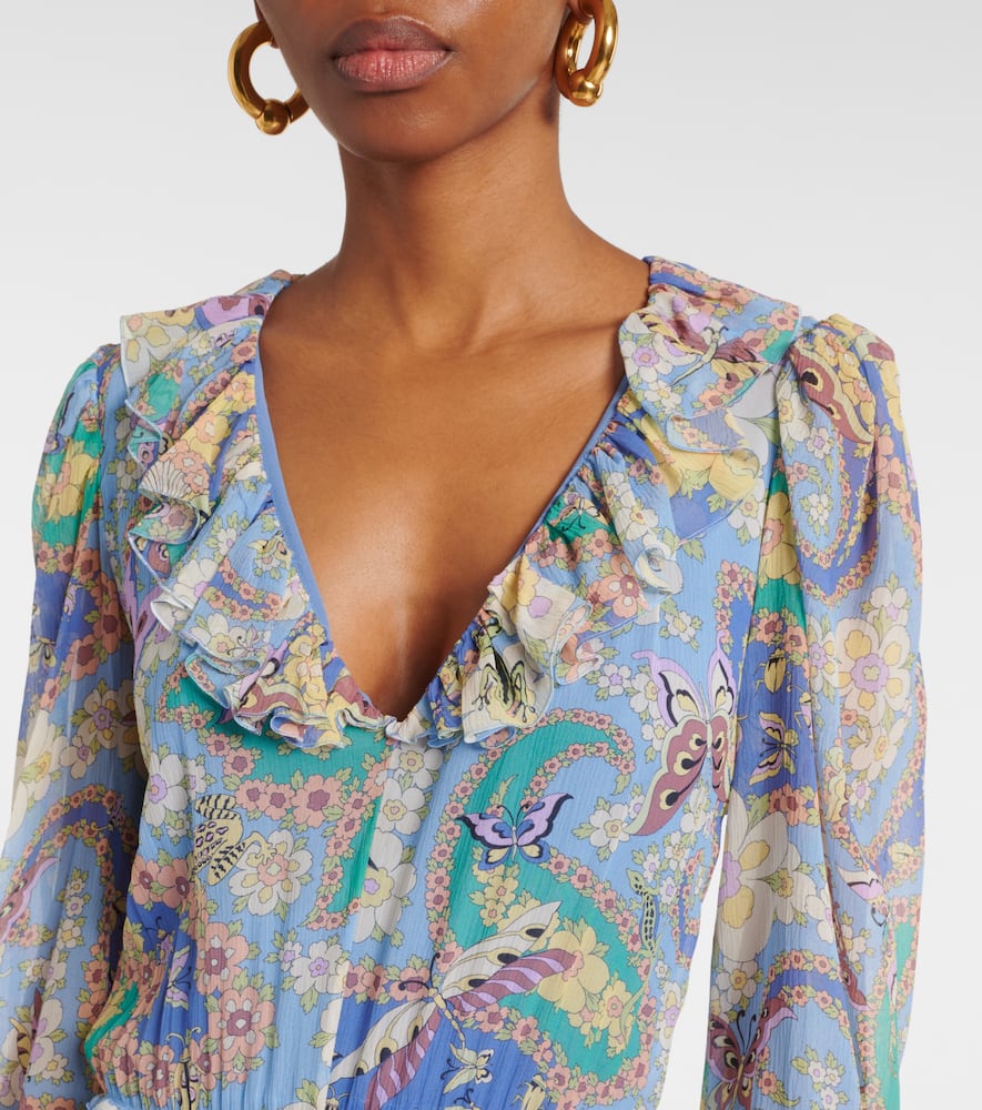Floral silk gown