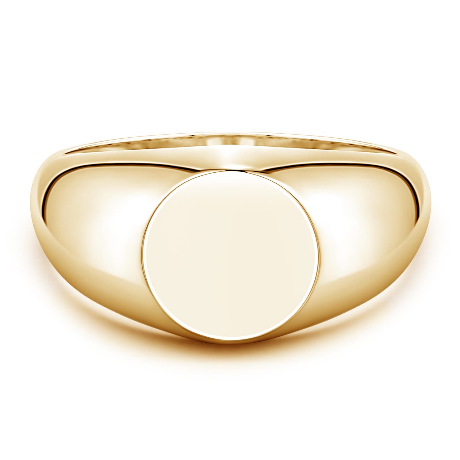 Angara Round Men's Signet Ring in 14K Yellow Gold