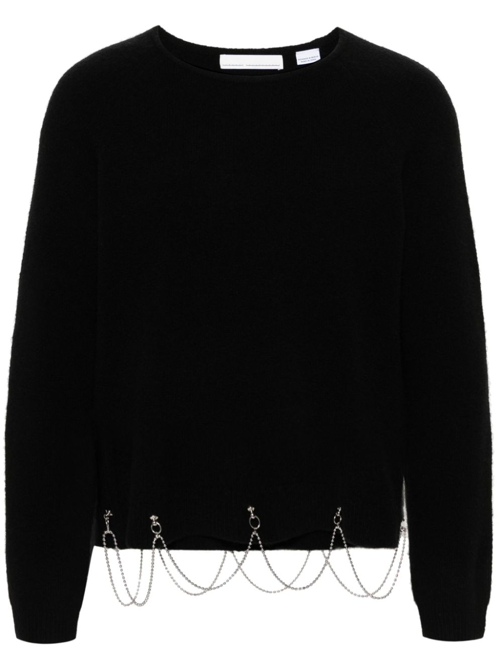 Long-sleeved chain-embellished jumper - Grey