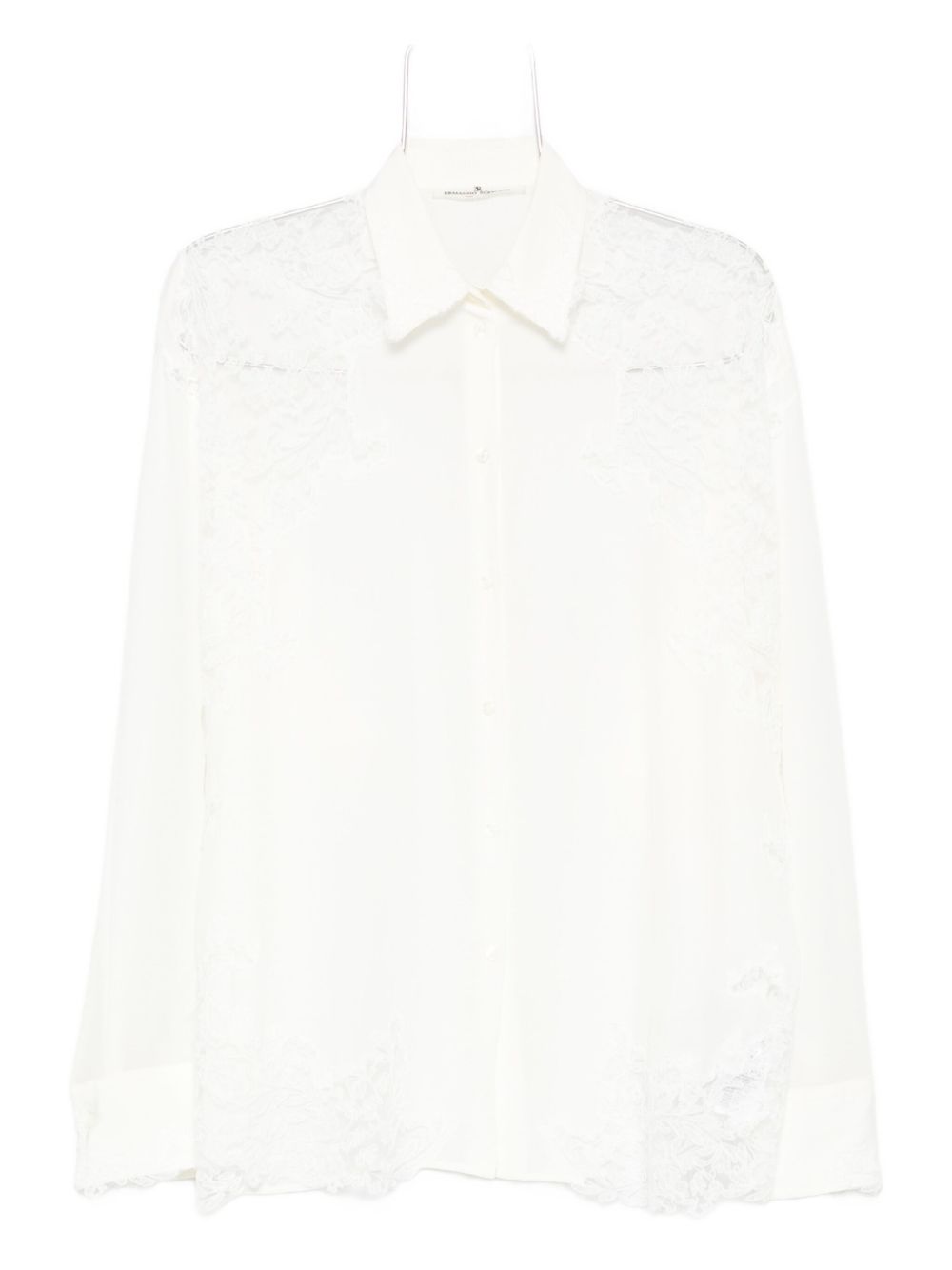 Lace-trim shirt - White